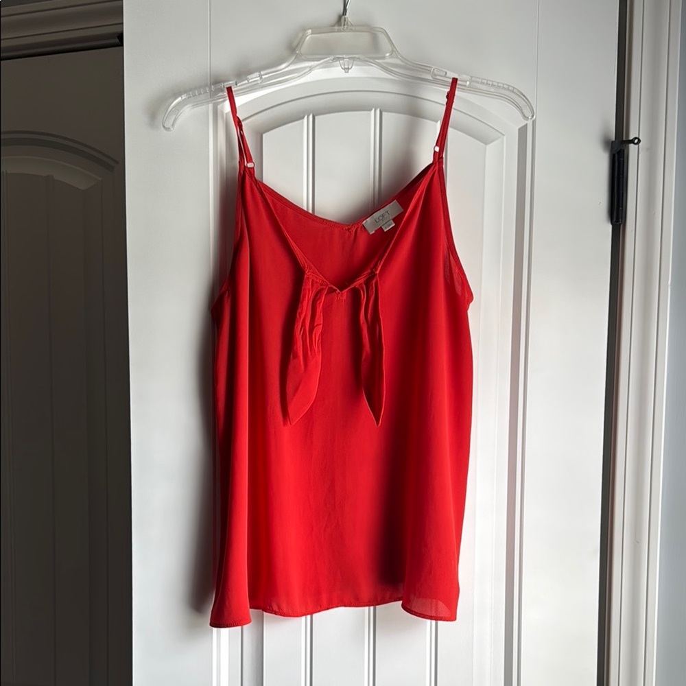 Loft Outlet Tie Front Orange Flowy Blouse